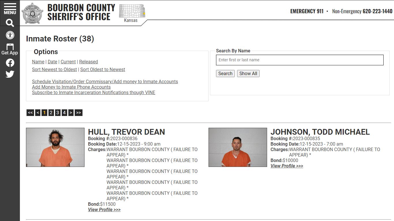 Inmate Roster - Current Inmates Booking Date Descending - Bourbon ...